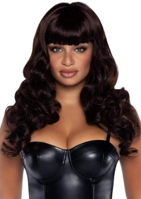 Leg Avenue Misfit Long Wavy Bang Wig - O/S - Brown