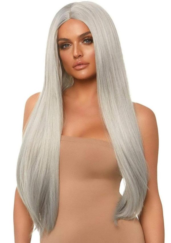 Leg Avenue Long Straight 33 Center Part Wig - O/S - Grey