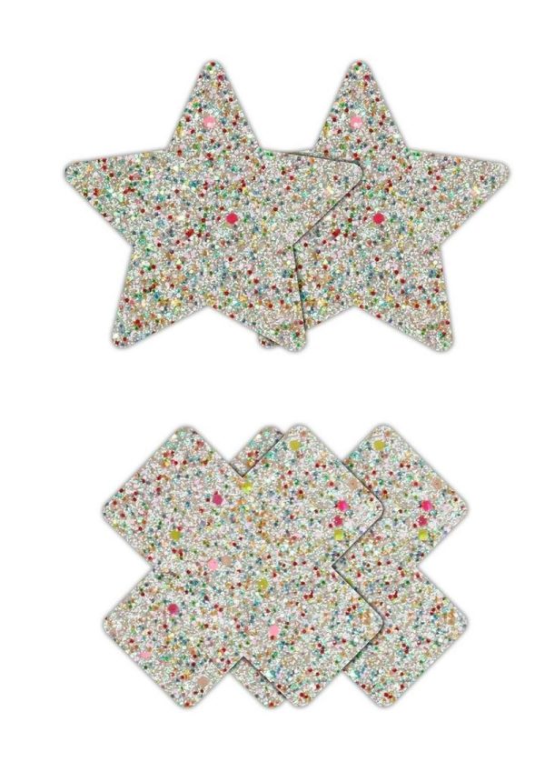 Pretty Pasties Star and Cross Glow in the Dark - Multicolor