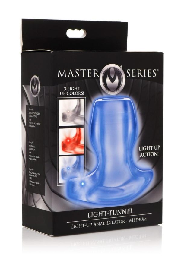 Master Series Light-Tunnel Light-Up Anal Dilator - Medium - Clear