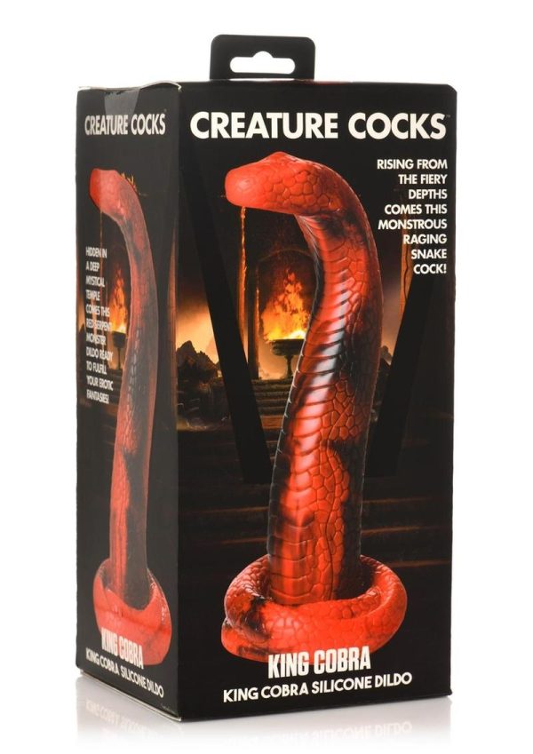 Creature Cocks King Cobra Silicone Dildo - Red/Black