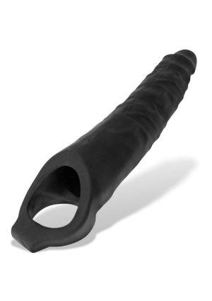 Snake Deep-Reacher Silicone Cocksheath - Black Ice