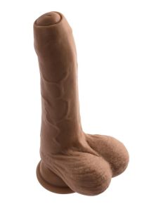 Peek A Boo Vibrating Rechargeable Silicone Dildo - Chocolate