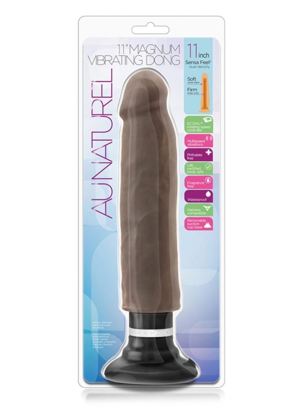 Au Naturel Sensa Feel Magnum Vibrating Dildo 11in - Chocolate