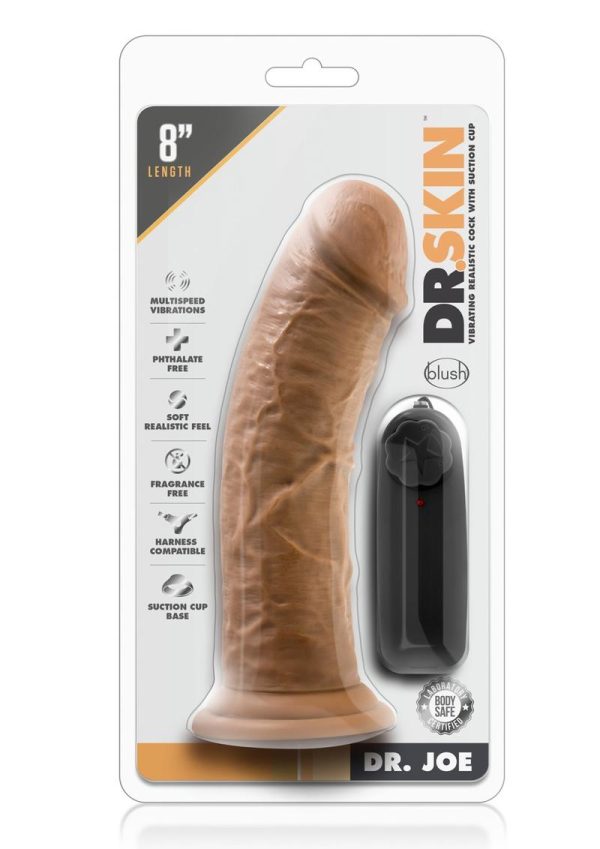 Dr. Skin Dr. Joe Vibrating Dildo with Remote Control 8in - Caramel