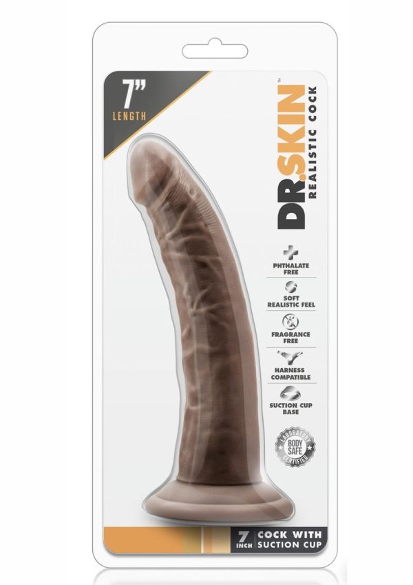 Dr. Skin Dildo with Suction Cup 7in - Chocolate