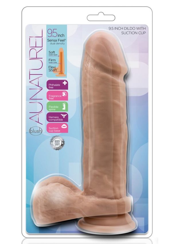 Au Naturel Dildo with Suction Cup 9in - Caramel