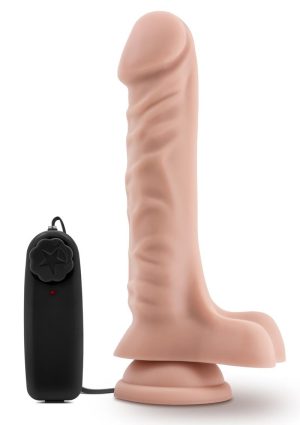 Dr. Skin Dr. James Vibrating Dildo with Balls and Remote Control 9in - Vanilla