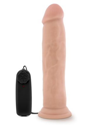 Dr. Skin Dr. Throb Vibrating Dildo with Remote Control 9.5in - Vanilla