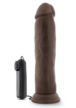 Dr. Skin Dr. Throb Vibrating Dildo with Remote Control 9.5in - Chocolate