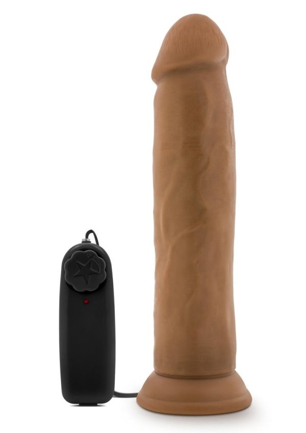 Dr. Skin Dr. Throb Vibrating Dildo with Remote Control 9.5in - Caramel