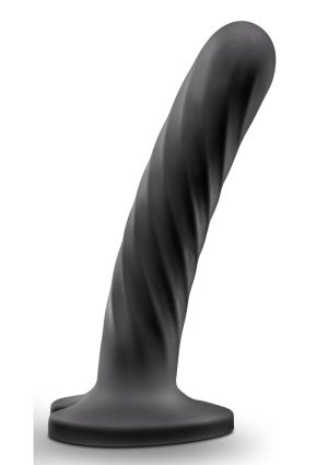 Temptasia Twist Silicone Dildo 5.5in - Medium - Black