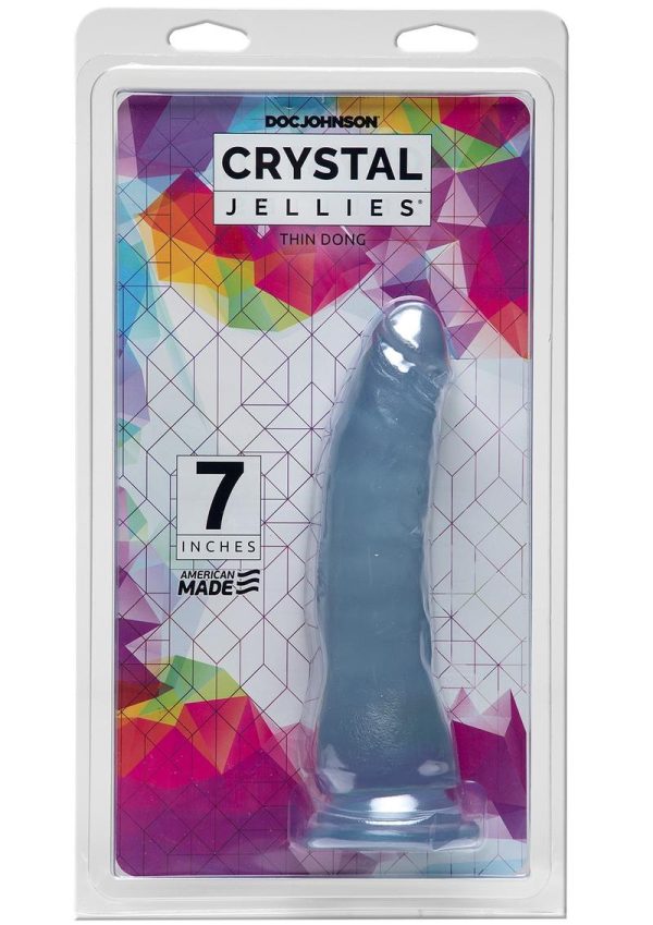 Crystal Jellies Thin Dildo 7in - Clear