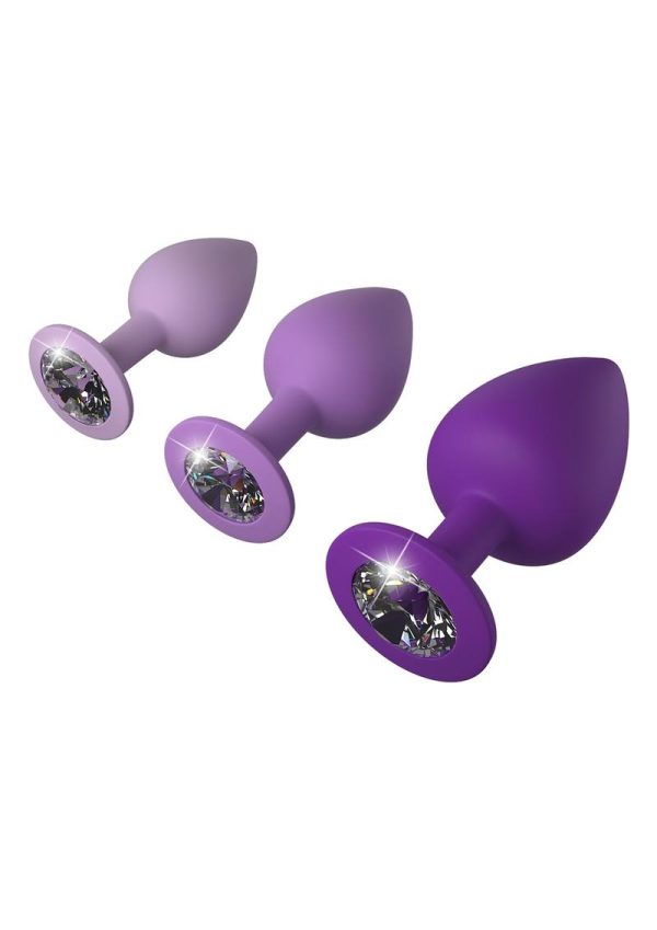 Fantasy For Her Her Little Gems Trainer Set Anal Kit 3 Training Size Plugs Waterproof Silicone - Purple