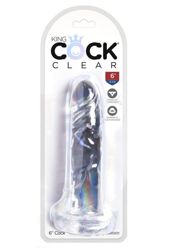 King Cock Clear Dildo 6in - Clear