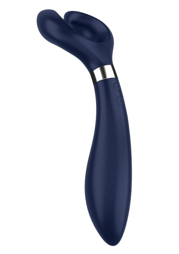 Satisfyer Endless Fun Silicone Magnetic USB Recharge Multifunctional Vibrator Waterproof Blue