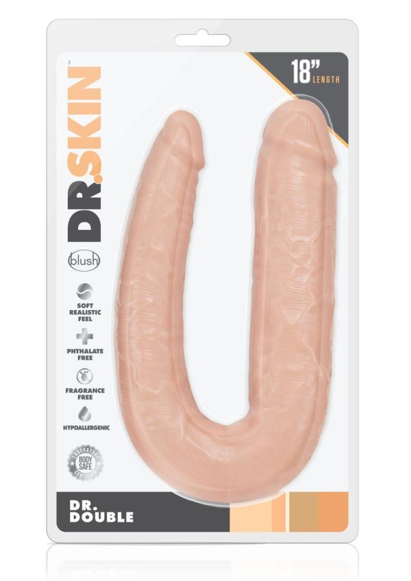 Dr. Skin Dr. Double Dual Penetrating Dildo 18in - Vanilla