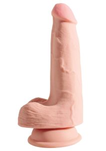 King Cock Plus Triple Density Dildo with Balls 5in - Vanilla