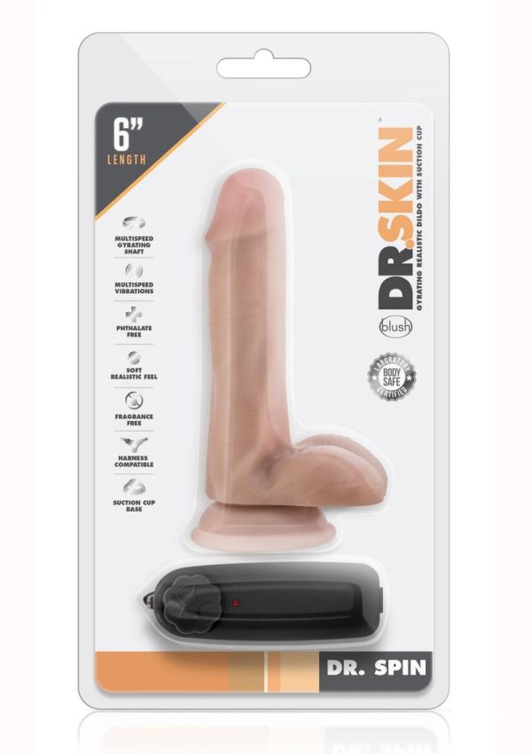 Dr. Skin Dr. Spin Gyrating Dildo with Suction Cup 6in - Vanilla