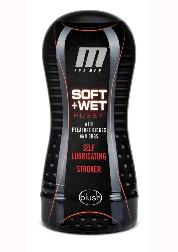 M for Men Soft and Wet Self Lubricating Masturbator Cup Ridge/Orb - Pussy - Vanilla