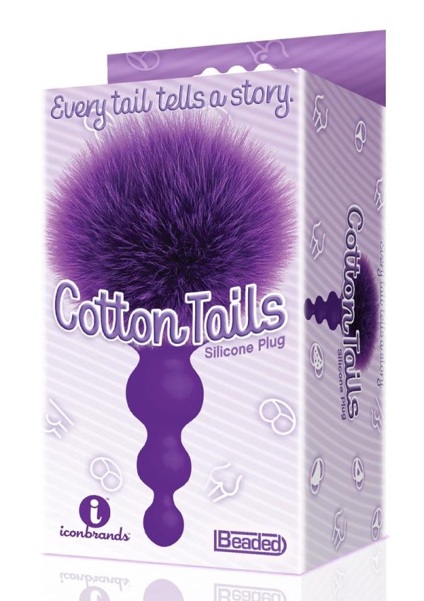 The 9`s - Cottontails Silicone Beaded Bunny Tail Butt Plug - Purple