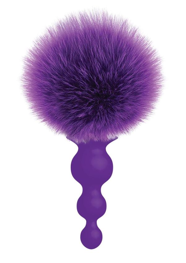 The 9`s - Cottontails Silicone Beaded Bunny Tail Butt Plug - Purple