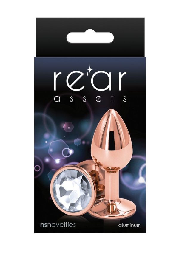 Rear Assets Rose Gold Anal Plug - Small - Clear