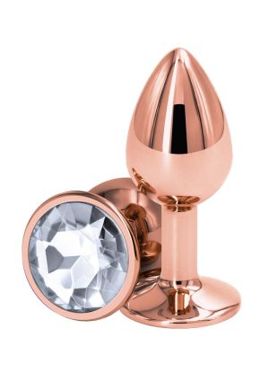 Rear Assets Rose Gold Anal Plug - Small - Clear