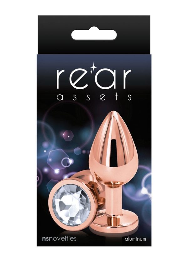 Rear Assets Rose Gold Anal Plug - Medium - Clear