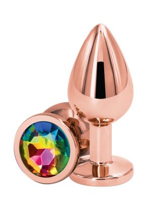 Rear Assets Rose Gold Anal Plug - Med - Rainbow