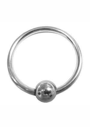 Rouge Stainless Steel Glans Ring with Ball Cock Ring - Silver