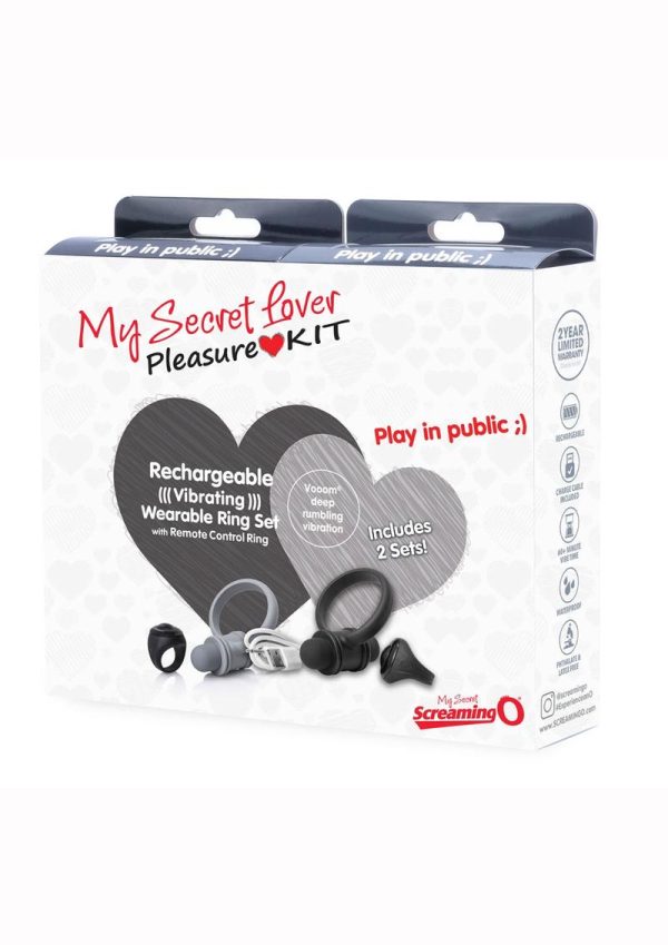 My Secret Lover Kit Cock Ring - Black/Gray