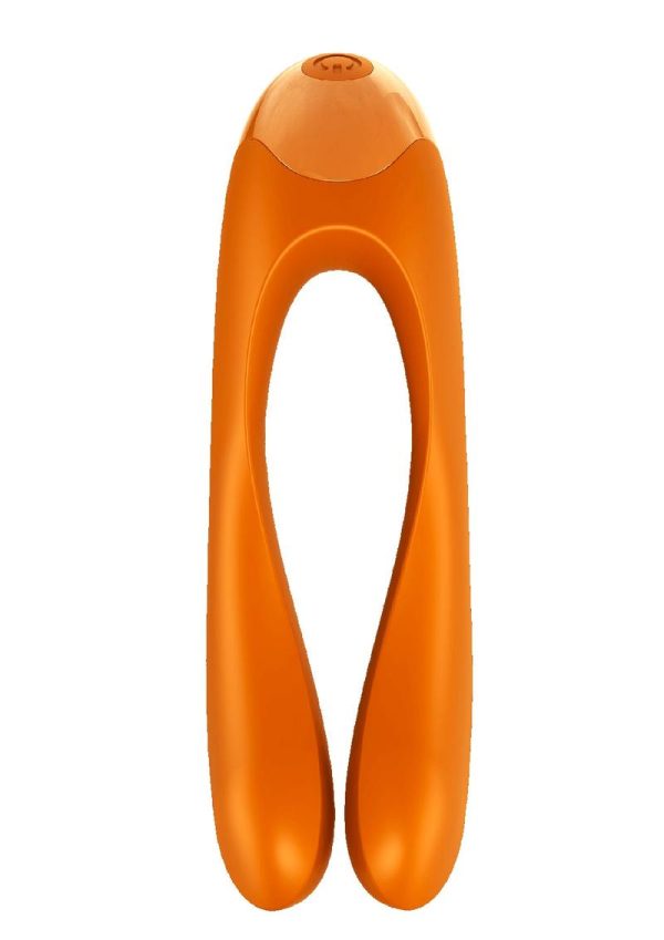 Satisfyer Candy Cane Silicone Rechargeable Mini Vibrator - Orange