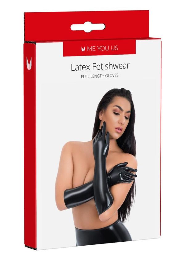 ME YOU US Latex Full Length Gloves - Small - Black