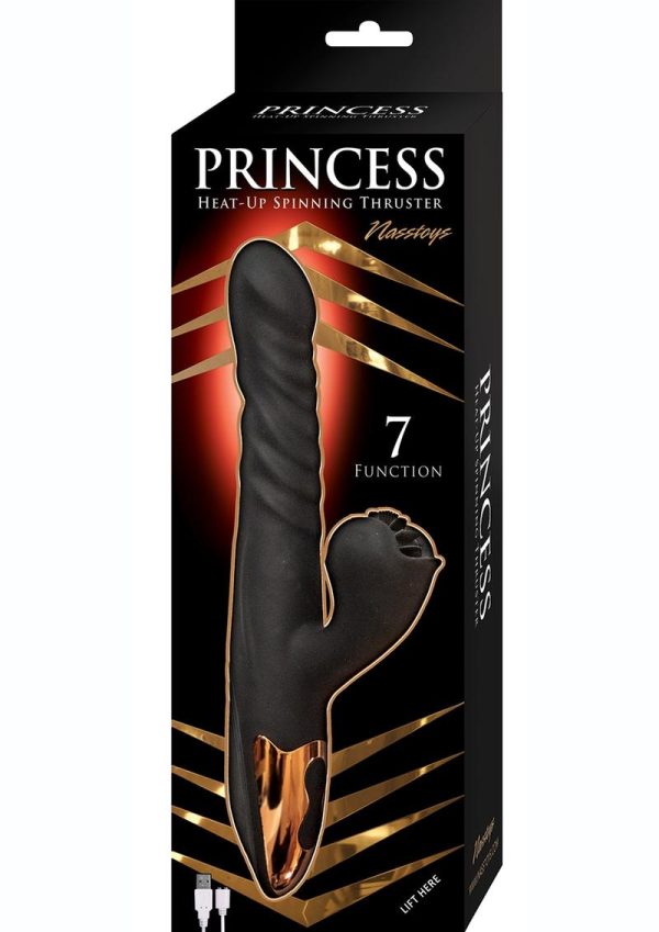 Princess Silicone Rechargeable Heat-Up Spinning Thruster - Black