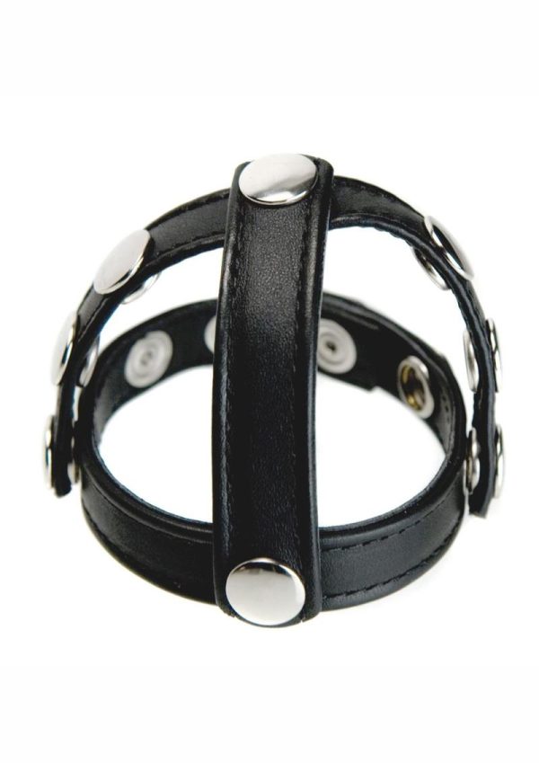 Strict Leather Snap-on Cock and Ball Harness - Black