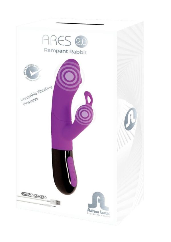 Ares 2.0 Rechargeable Silicone Double Stimulator - Purple/Black