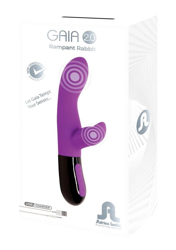 Gaia 2.0 Rechargeable Silicone Double Stimulator - Purple/Black