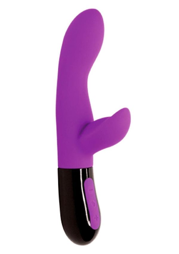 Gaia 2.0 Rechargeable Silicone Double Stimulator - Purple/Black