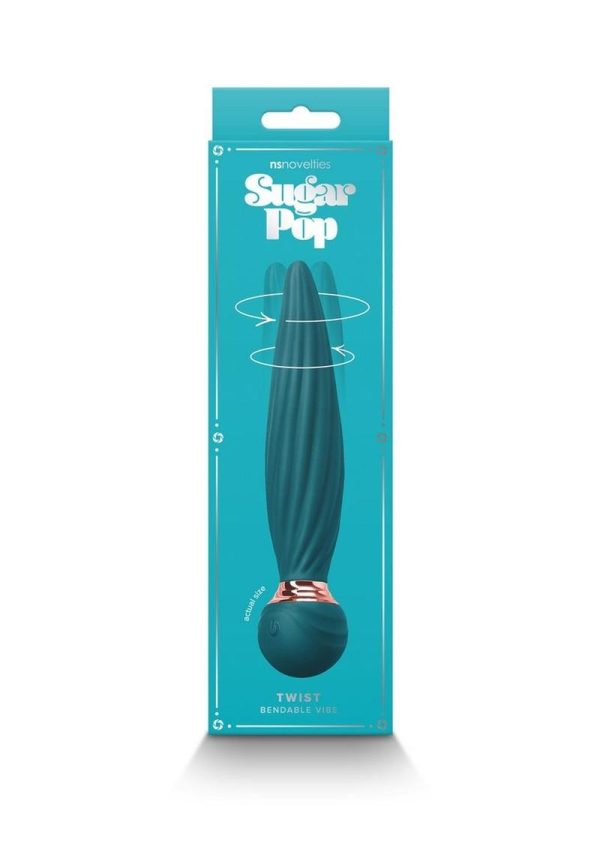 Sugar Pop Twist Rechargeable Silicone Vibrator - Teal