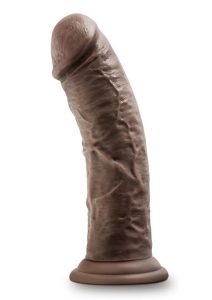 Dr. Skin Plus Thick Posable Dildo with Suction Cup 8in - Chocolate