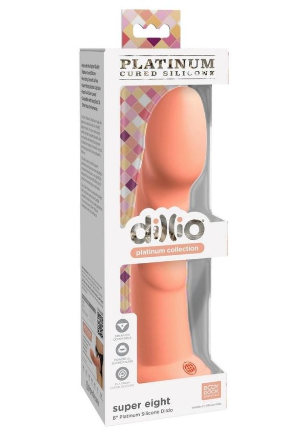 Dillio Platinum Super Eight Silicone Dildo 8in - Orange