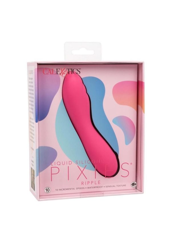 Liquid Silicone Pixies Ripple Rechargeable Vibrator - Pink