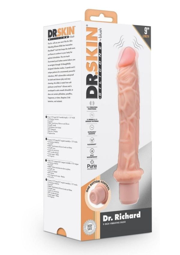 Dr. Skin Silicone Dr. Richard Vibrating Dildo 9in - Vanilla