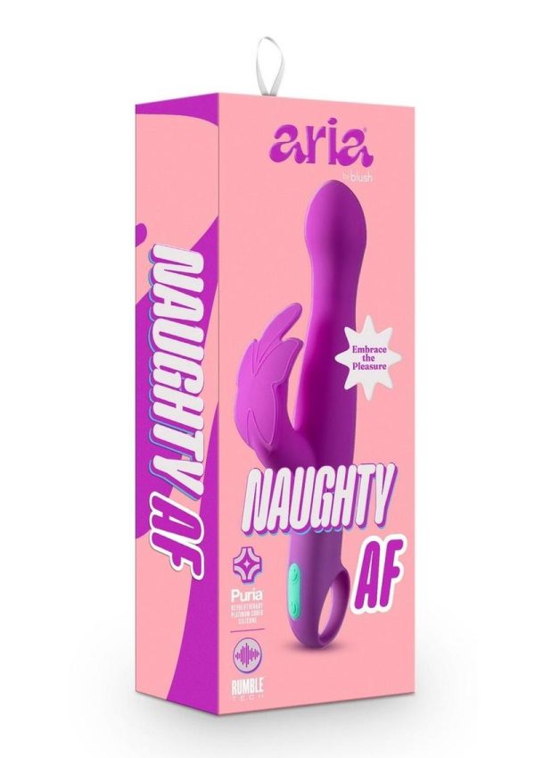 Aria Naughty AF Silicone Vibrator - Plum