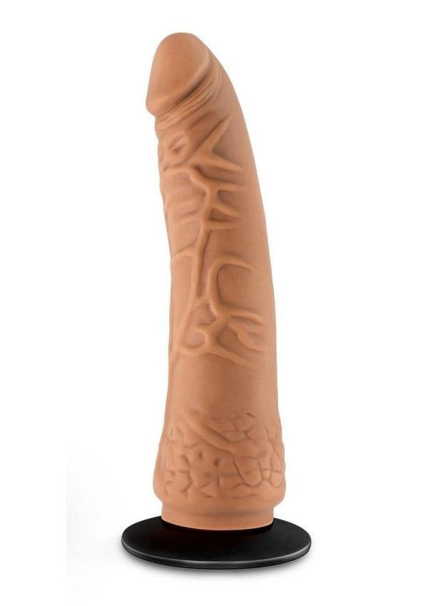 Lock On Hexanite Dildo with Suction Cup Adapter 7.5in - Caramel