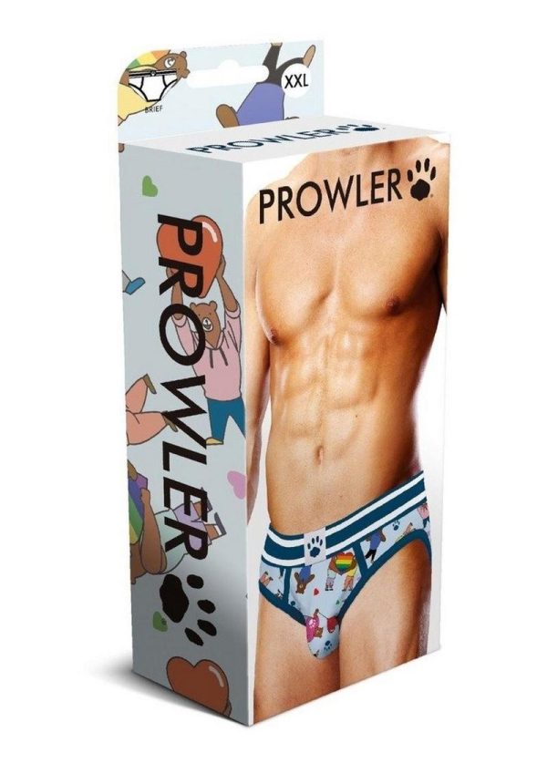 Prowler Bears with Hearts Brief - XXLarge - Blue