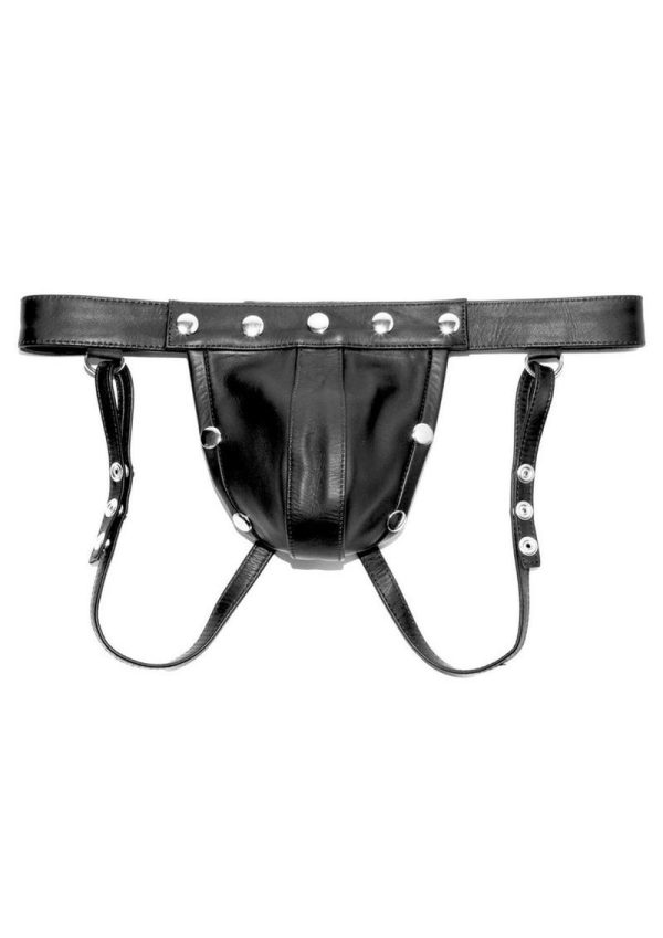 Prowler Red Leather Harness Jock - Medium - Black