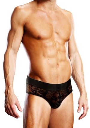 Prowler Lace Brief - Large - Black