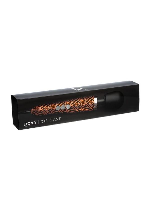 Doxy Die Cast Wand Plug-In Vibrating Body Massager Metal - Tiger Pattern